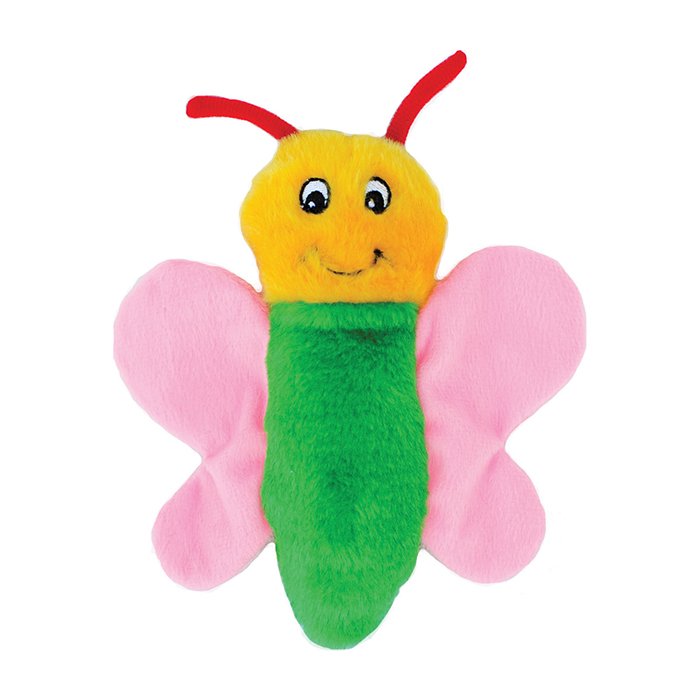 Zippy Paws Crinkle Butterfly Plush Squeaker Dog Toy